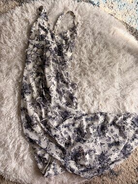 Jessica Simpson Cream Dress with Navy Floral Print